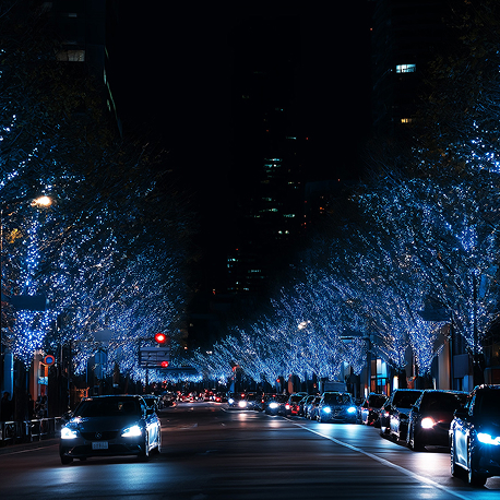 加工前のイルミネーションの写真